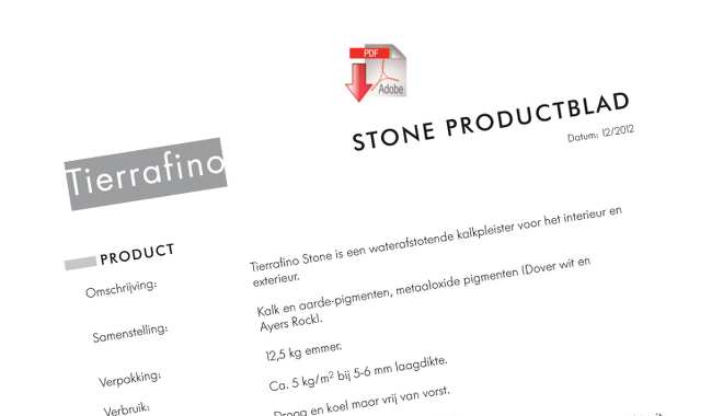 Product sheet Stone Tadelakt